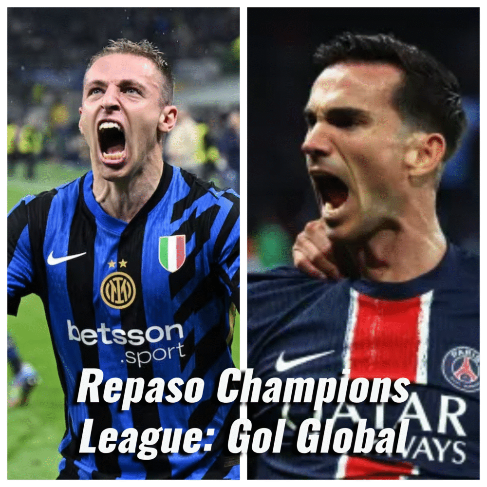 Frattesi y Fabián celebrando sus goles ante Barça y Arsenal respectivamente.
